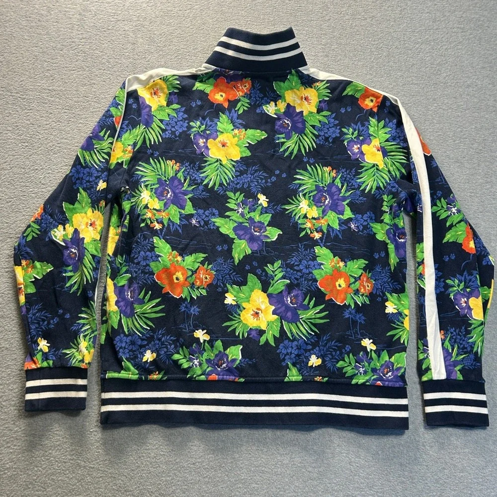 Polo Ralph Lauren Track Jacket Mens Large Navy Floral Full Zip Performance